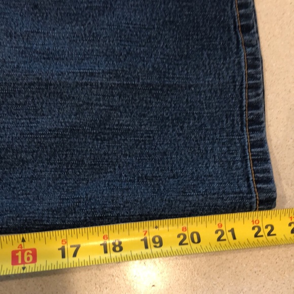 MISHCA HIGH WAISTED EMBELLISHED CROPPED DENIM JEANS BLUE BROWN PLUS SIZE 14 - Picture 10 of 13